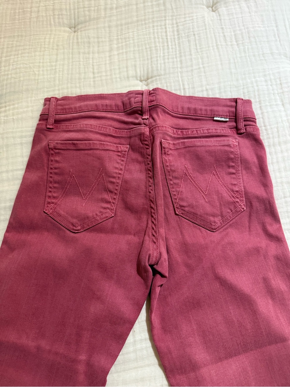 MOTHER Skinny Jeans in Rose-Magenta